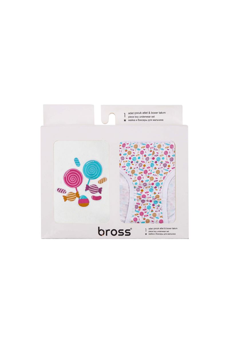 BROSS GIRLS CANDY VEST SLIP PACK POWDER WHITE