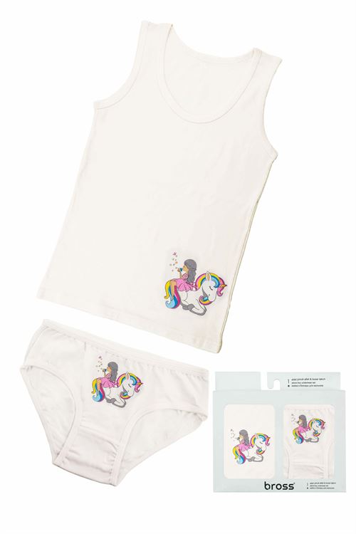 Girls' Unicorn Vest Slip Pack Powder 6