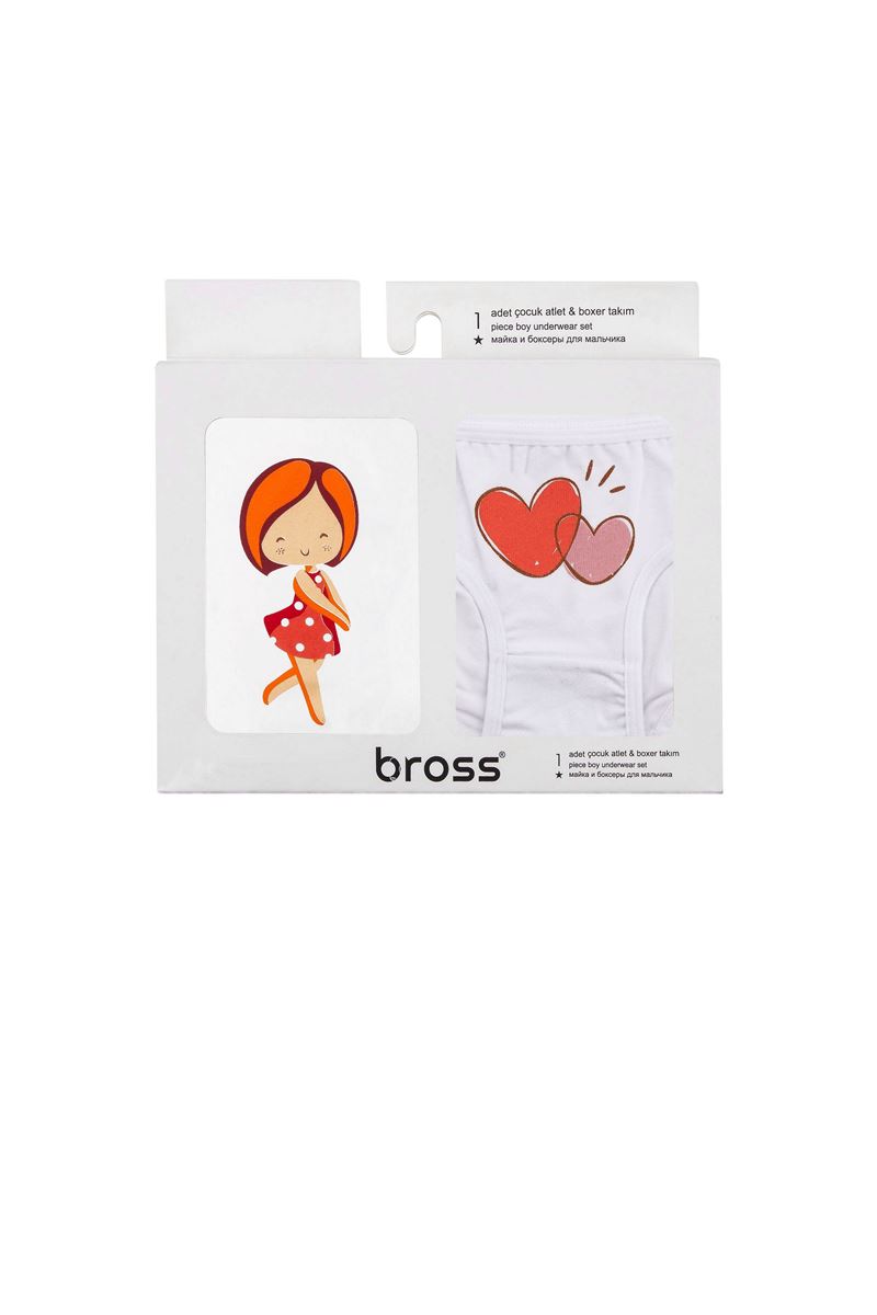 BROSS GIRLS' PRINCES SLIP VEST BOX WHITE