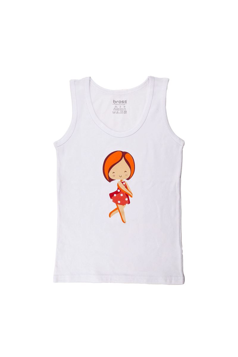 BROSS GIRLS' PRINCES SLIP VEST BOX WHITE