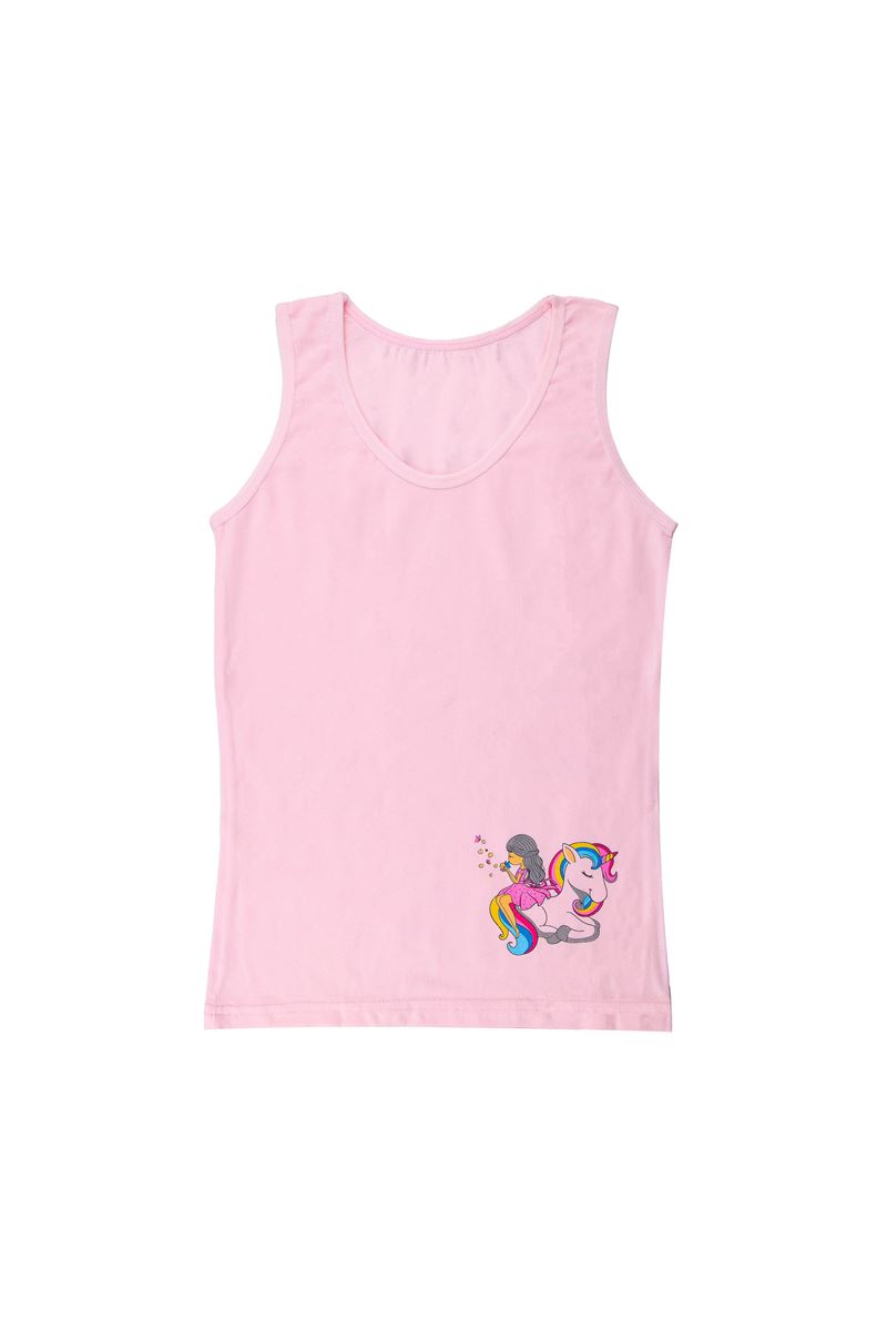 BROSS GIRLS' UNICORN VEST SLIP PACK POWDER