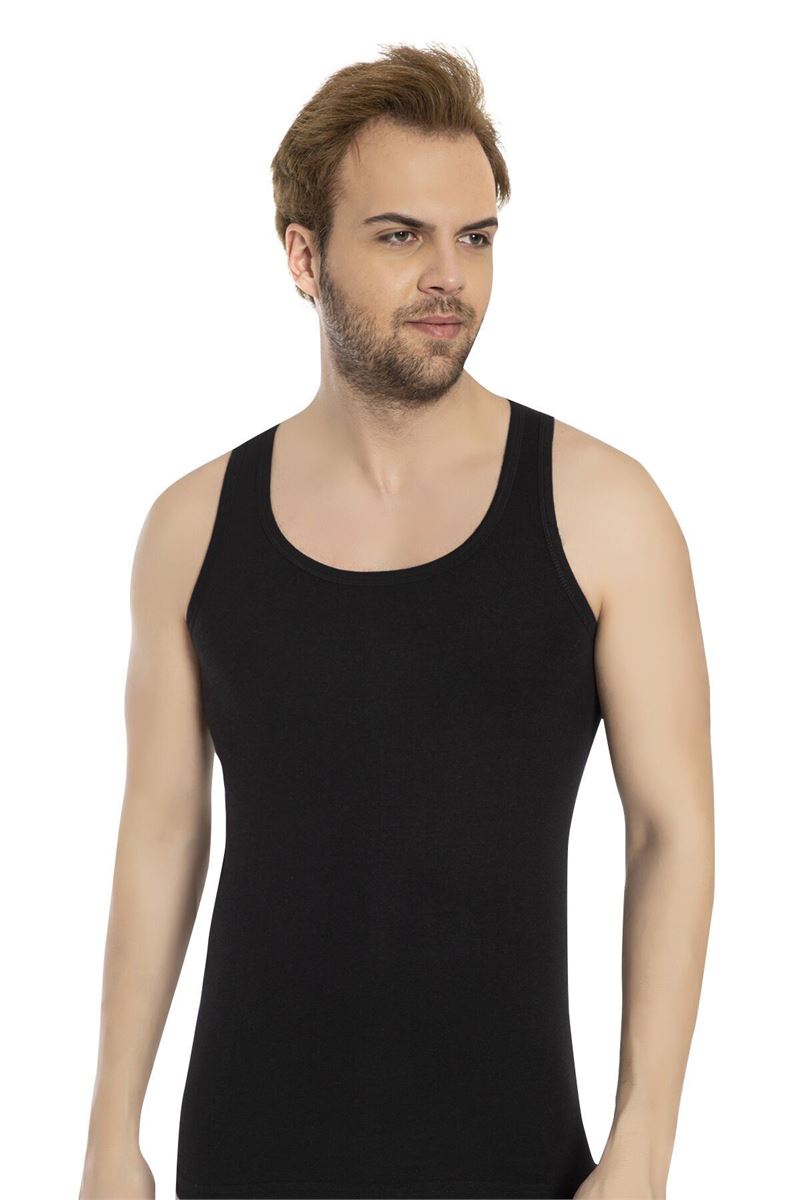 BROSS MEN %100 COTTON VEST BLACK