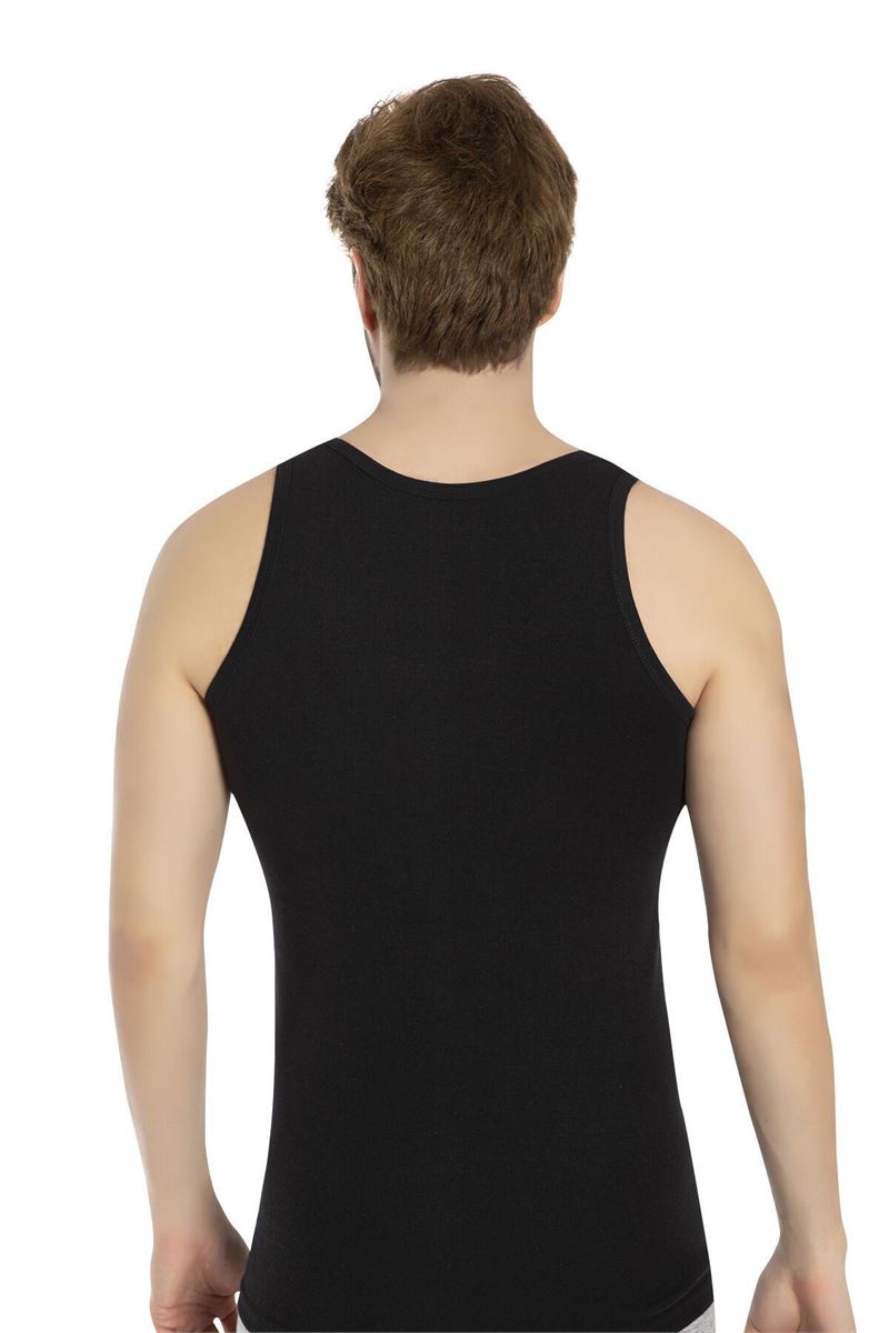 BROSS MEN %100 COTTON VEST BLACK