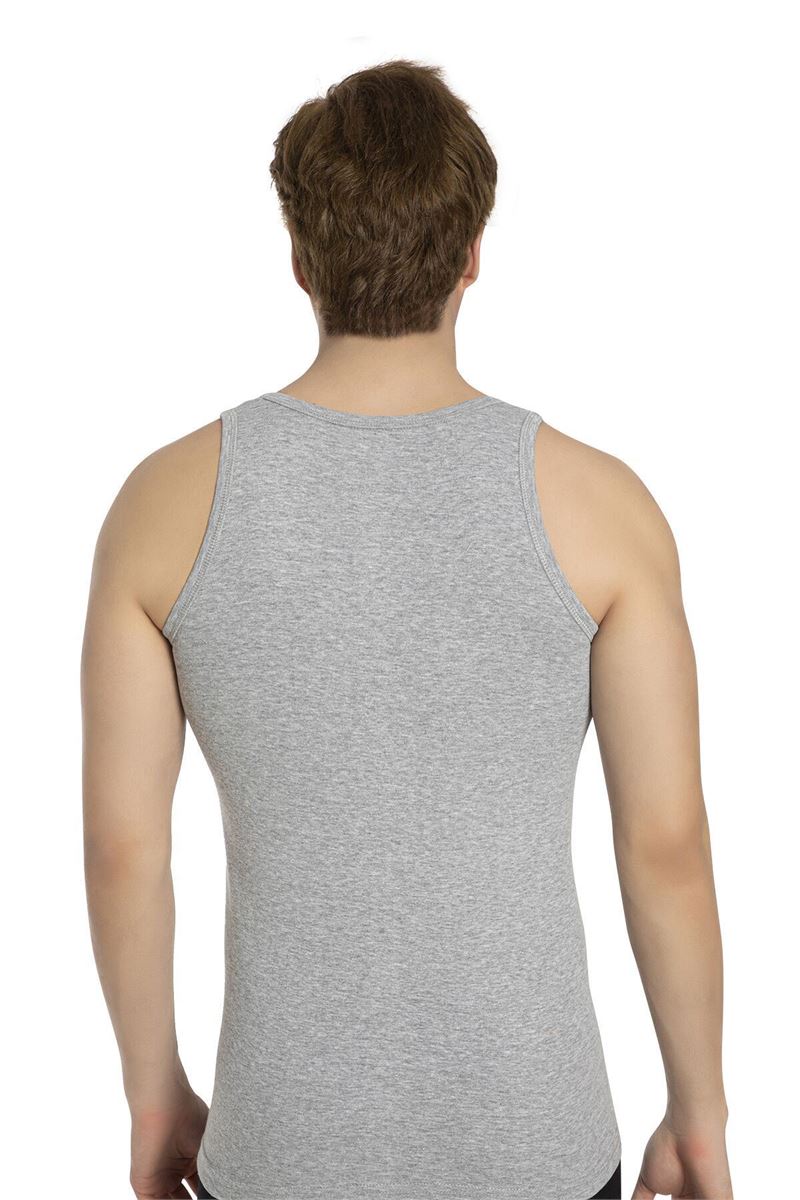 BROSS MEN %100 COTTON VEST GRAY MELANGE