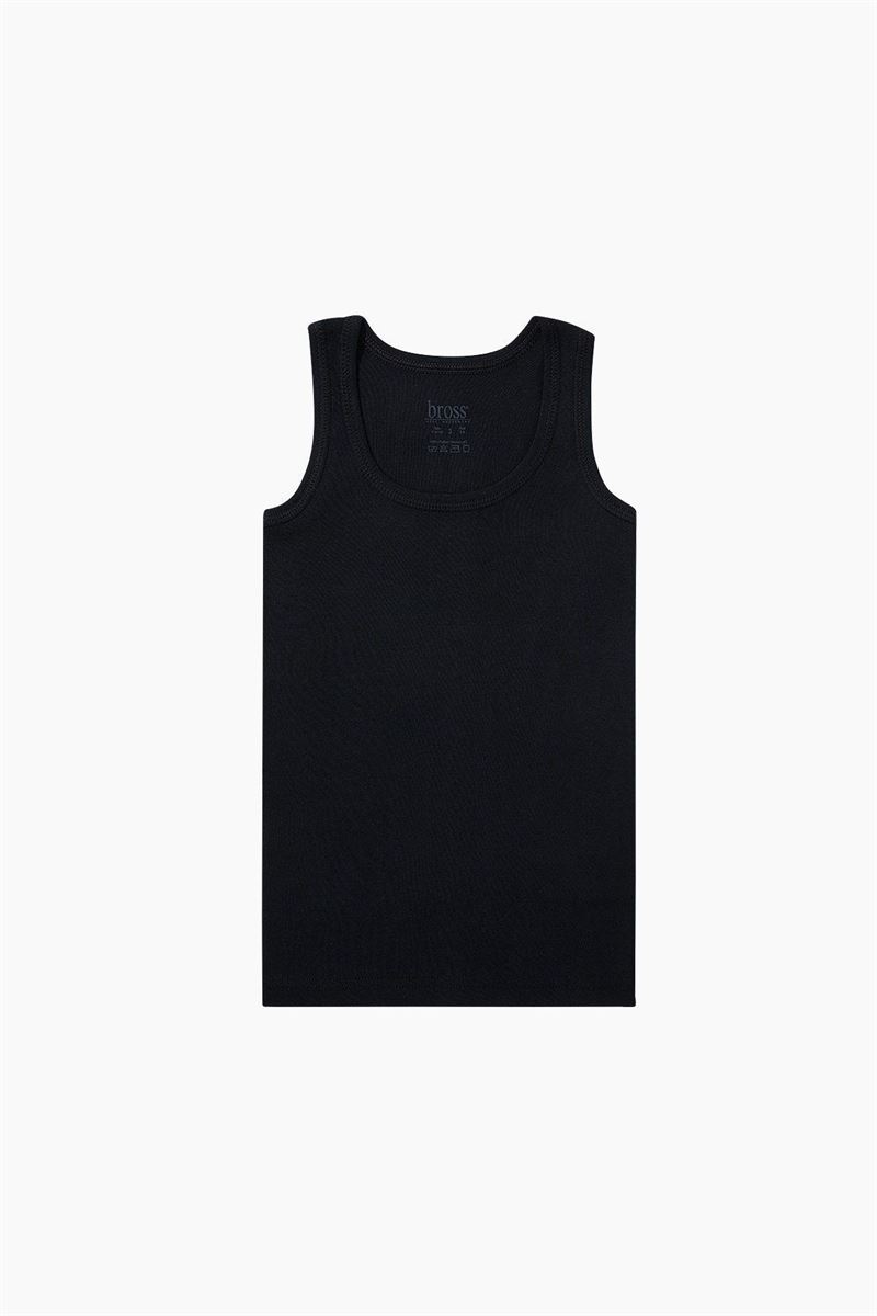 BROSS BOYS %100 COTTON VEST BLACK