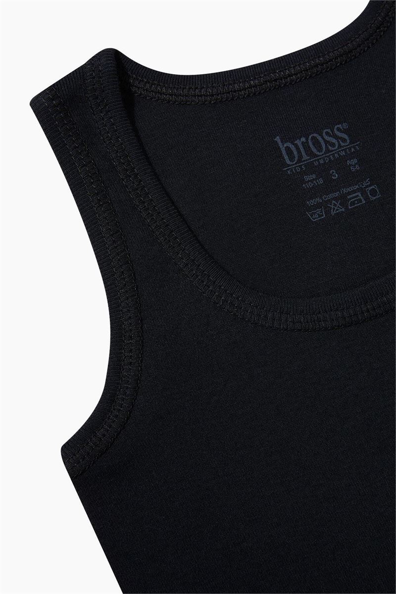 BROSS BOYS %100 COTTON VEST BLACK