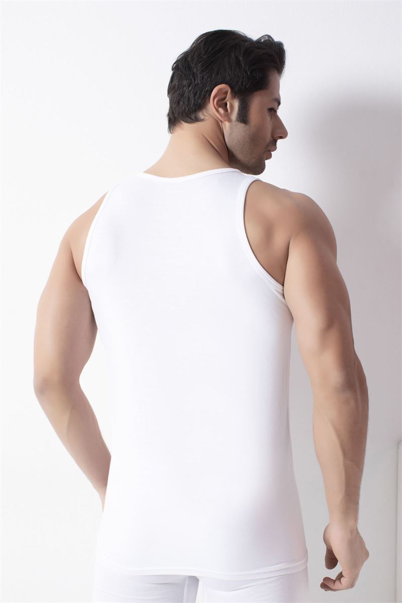 BROSS MEN LYCRA BAMBOO VEST WHITE