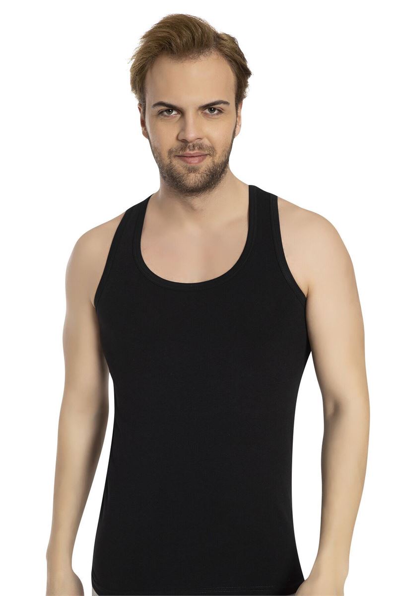 BROSS MEN LYCRA VEST BLACK