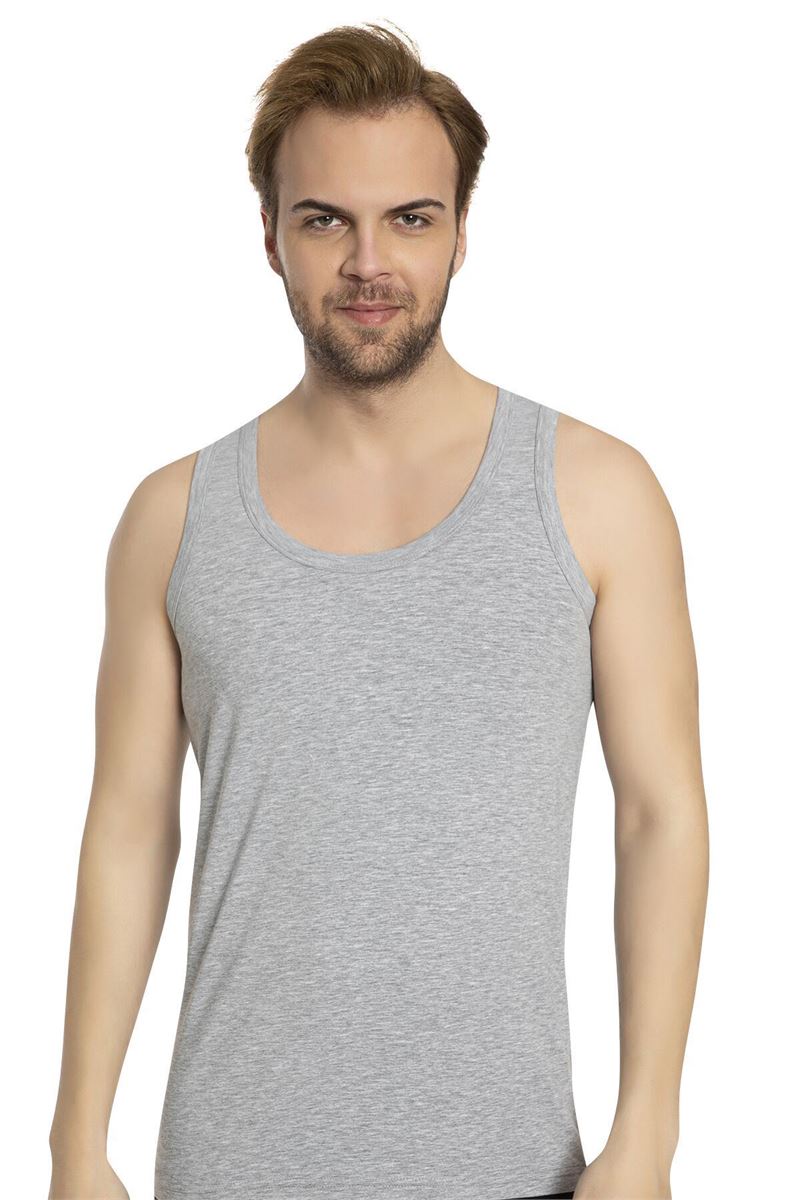 BROSS MEN LYCRA VEST GRAY MELANGE