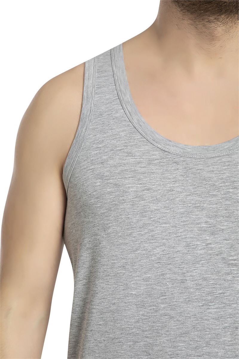 BROSS MEN LYCRA VEST GRAY MELANGE