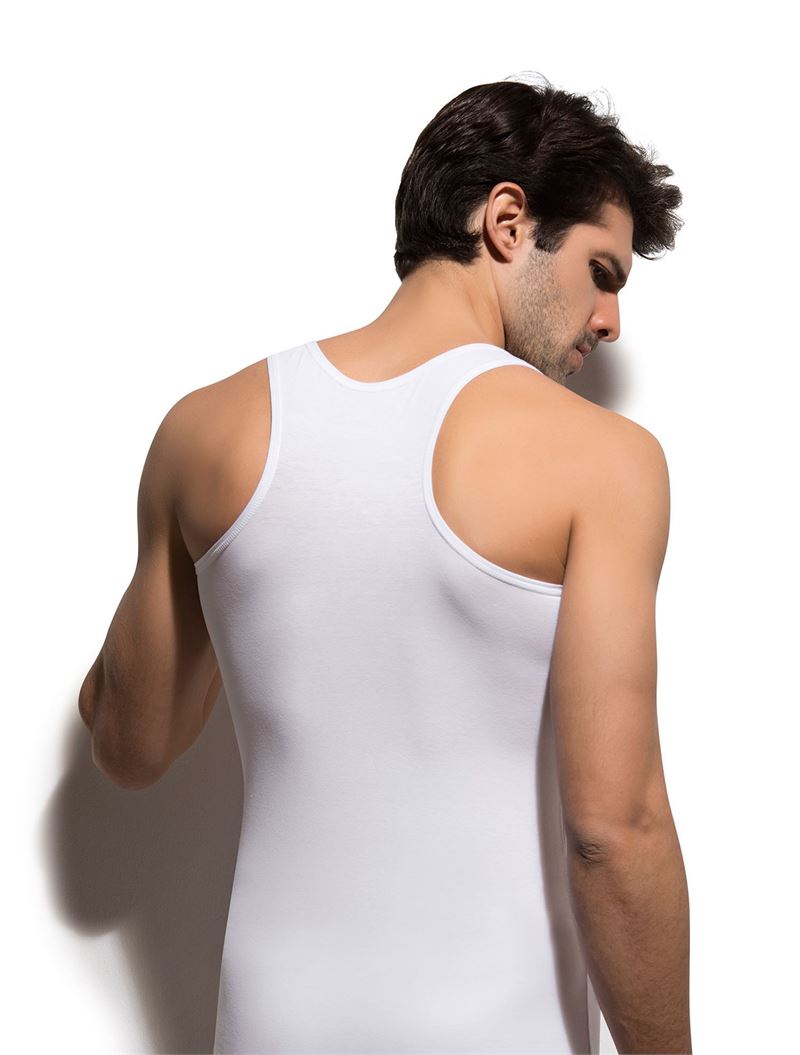 BROSS MEN LYCRA SPORTS VEST WHITE