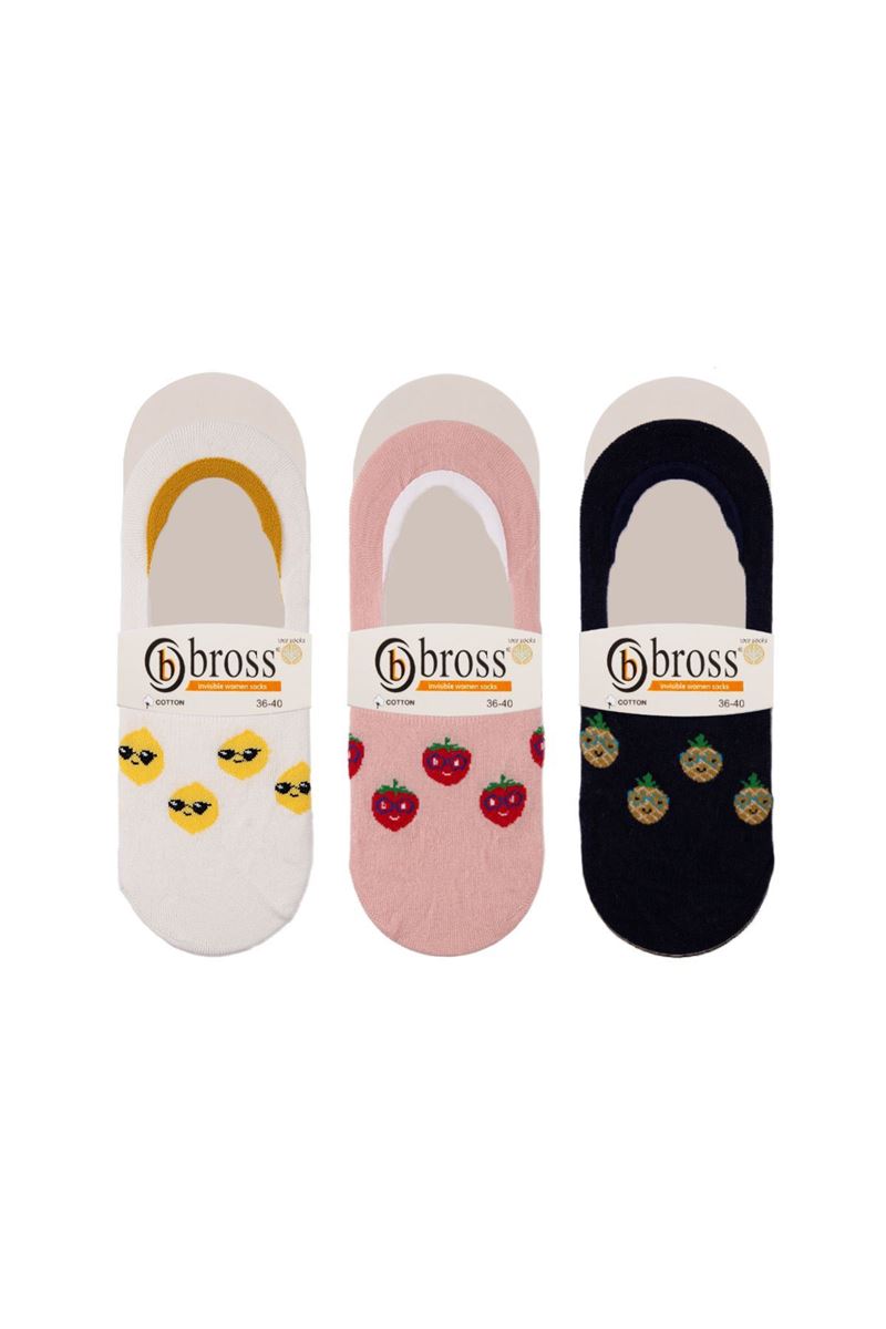 BROSS WOMEN FRUIT NO-SHOW SOCKS ASORTY