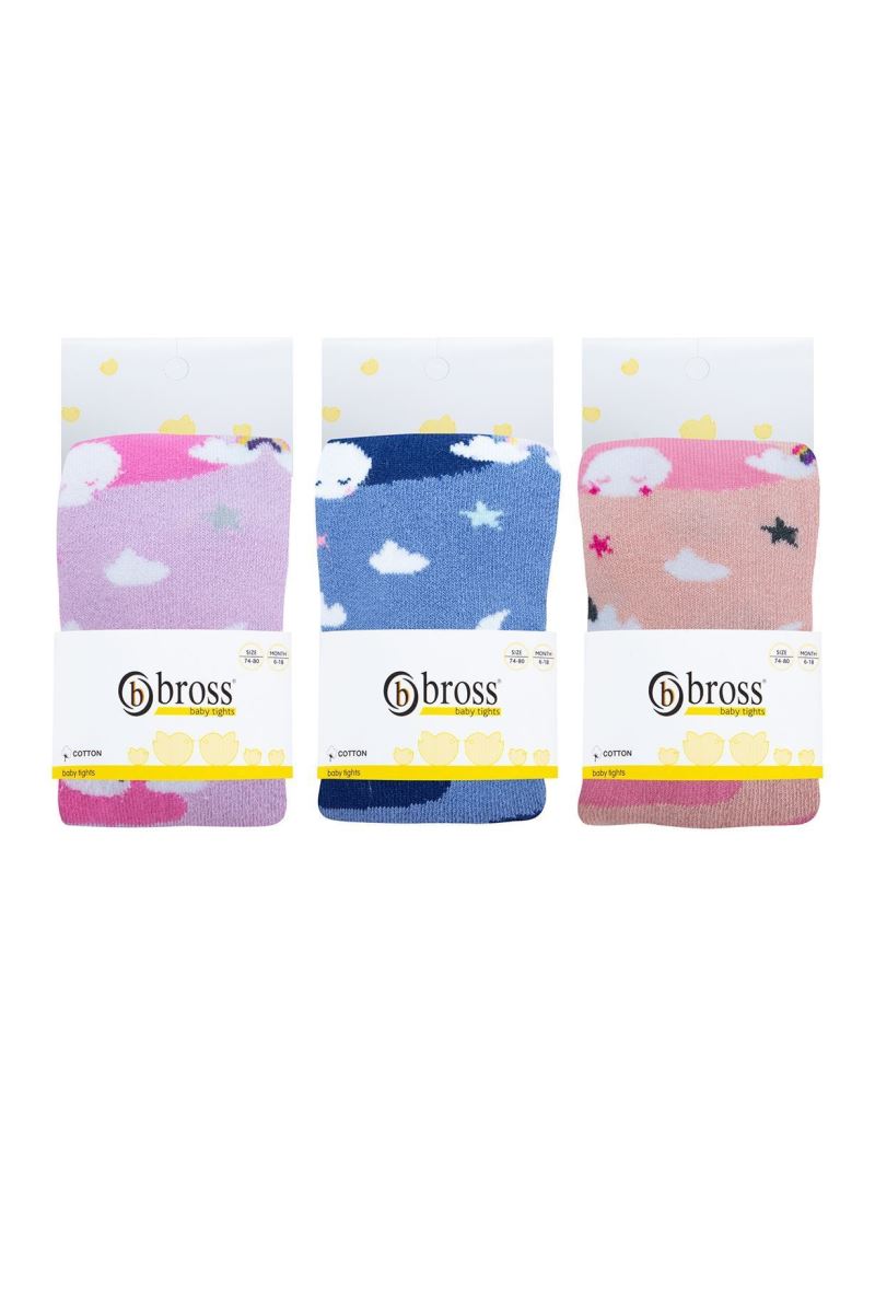 BROSS MOON PATTERNED BABY GIRLS  SOCKS ASORTY