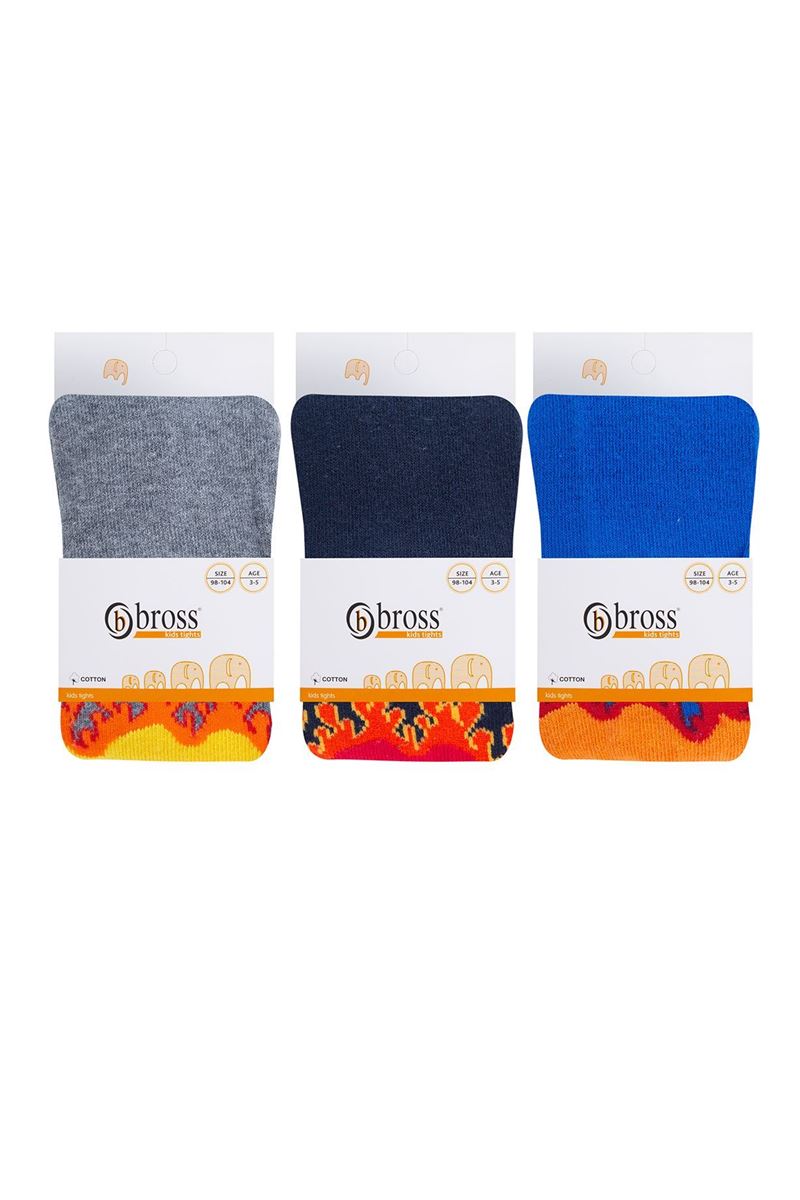 BROSS FLAMMY PATTERNED OF WRIST BOYS  TIGHTS ASORTY