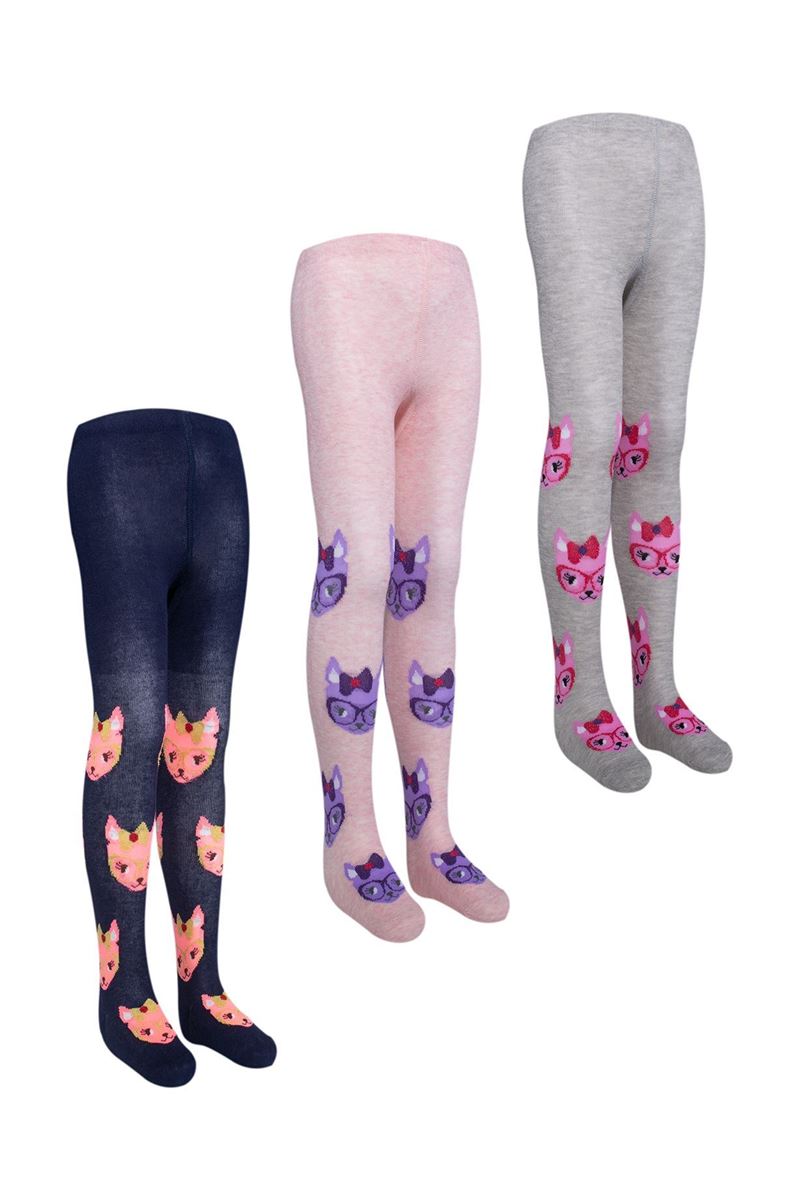 BROSS CAT PATTERNED GIRLS  TIGHTS ASORTY