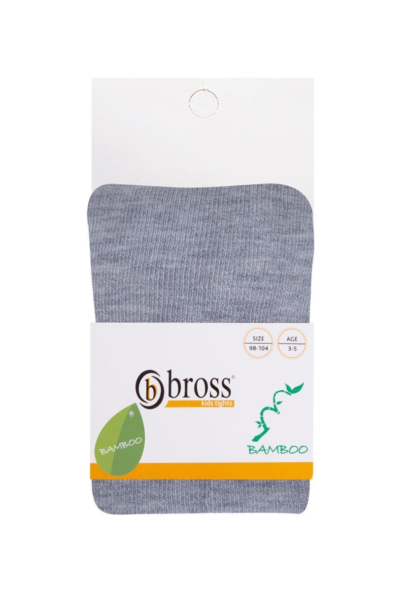 BROSS SIMPLE BAMBOO KIDS  TIGHTS GRAY MELANGE