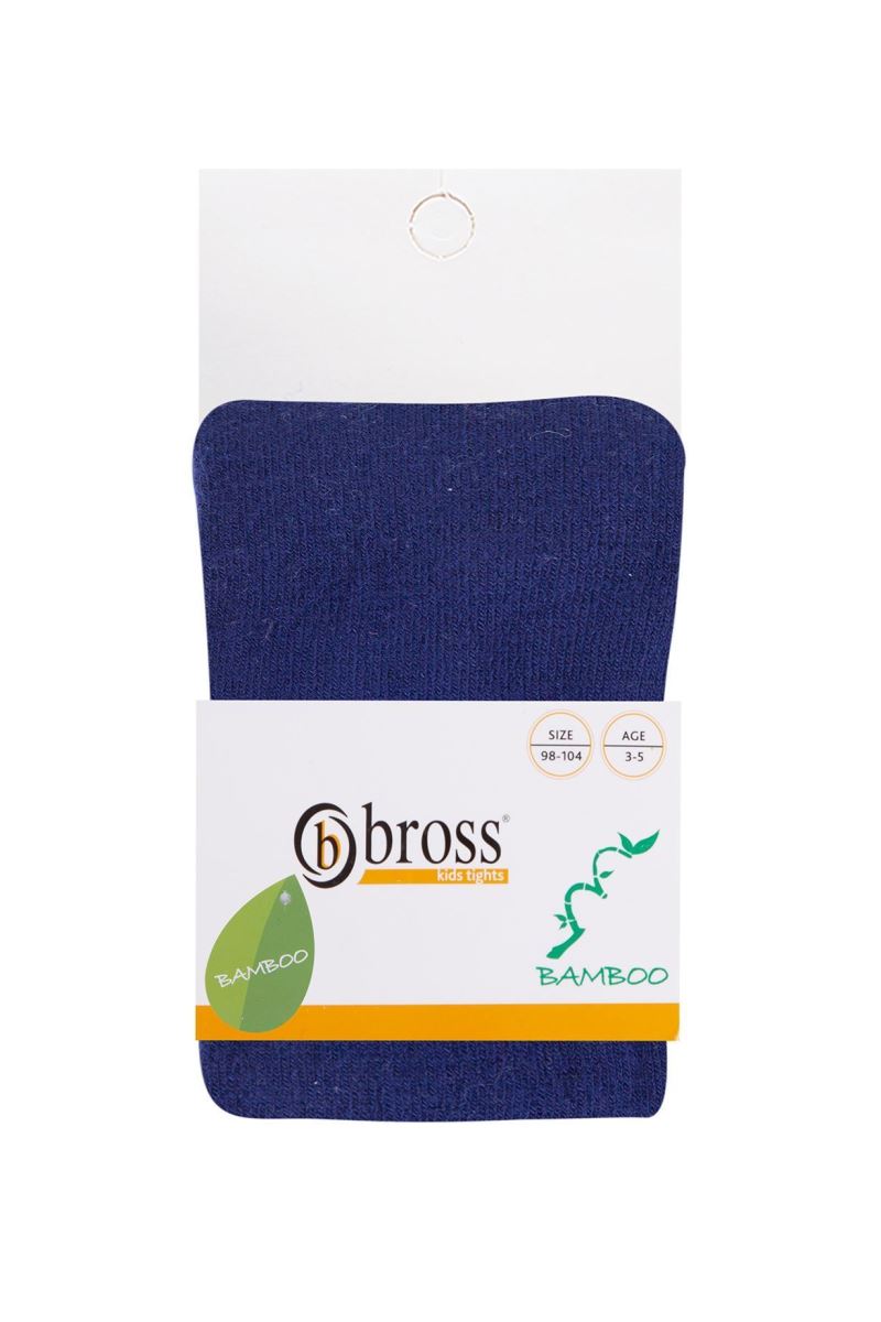 BROSS SIMPLE BAMBOO KIDS  TIGHTS NAVY BLUE