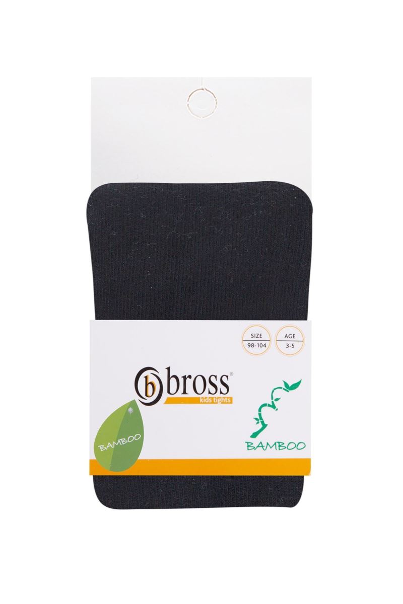 BROSS SIMPLE BAMBOO KIDS  TIGHTS BLACK