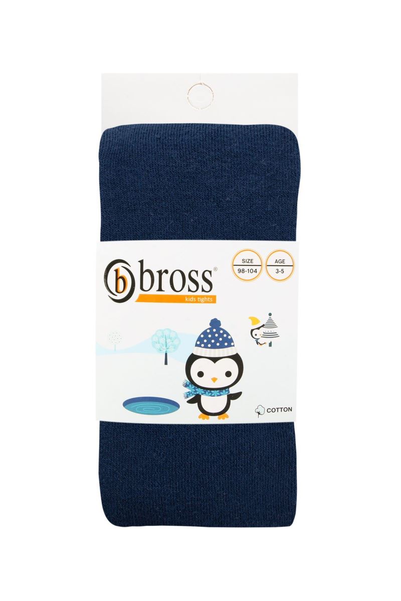 BROSS SIMPLE KIDS  TERRY TIGHTS NAVY BLUE