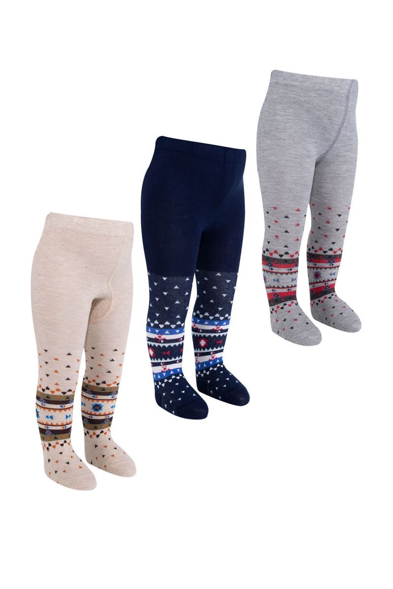 BROSS RUG PATTERNED BABY BOYS  TIGHTS ASORTY