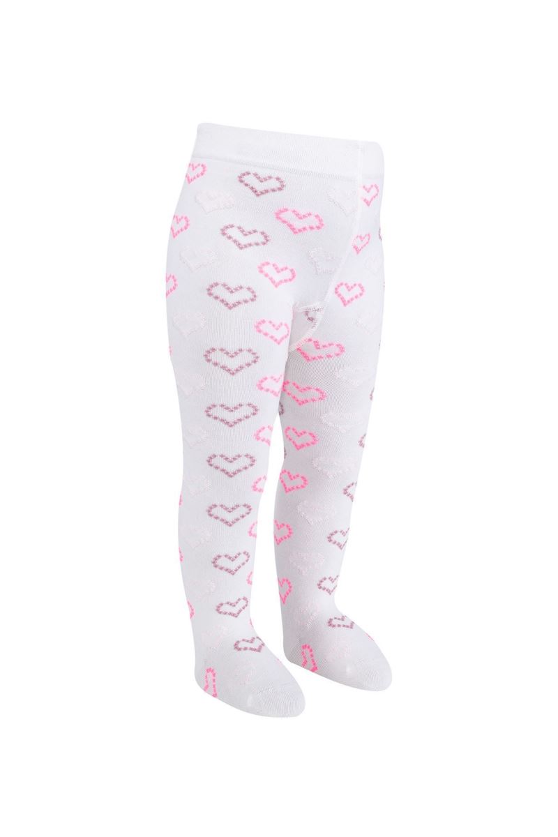 BROSS HEART EMBOSSED PATTERNED BABY GIRLS  TIGHTS ASORTY