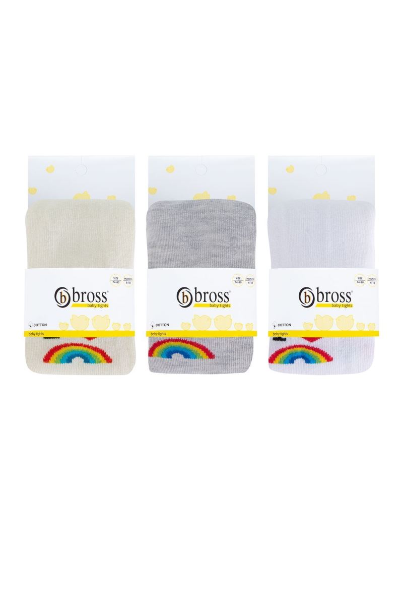 BROSS RAINBOW PATTERNED BABY GIRLS  TIGHTS ASORTY