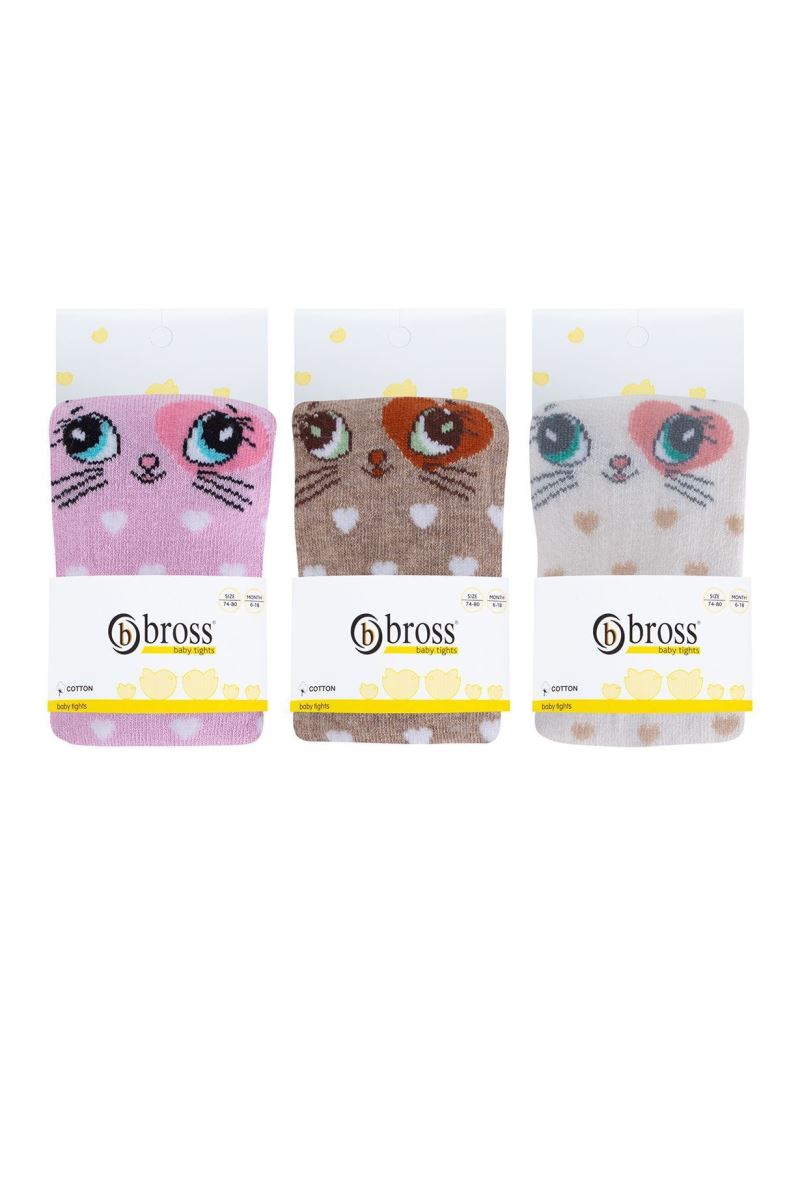 BROSS CAT PATTERNED BABY GIRLS  SOCKS ASORTY