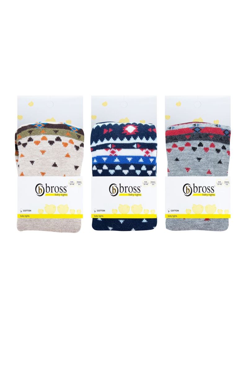 BROSS RUG PATTERNED BABY BOYS  TIGHTS ASORTY