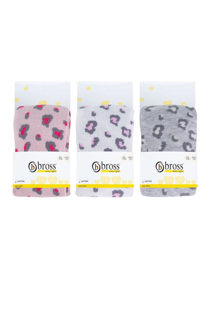 BROSS LEOPARD PATTERNED BABY GIRLS  SOCKS ASORTY