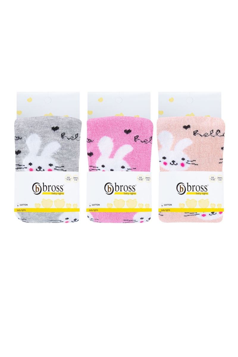 BROSS RABBIT PATTERNED BABY GIRLS  SOCKS ASORTY