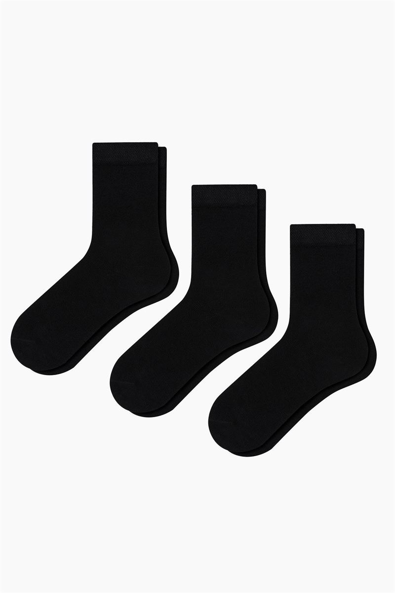 BROSS SIMPLE BAMBOO KIDS  SOCKS BLACK