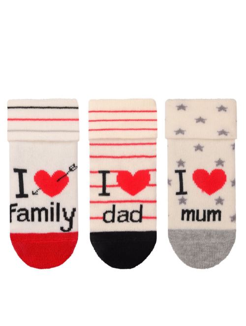 Family Themed Base Printed Baby Girls  Terry Socks 12