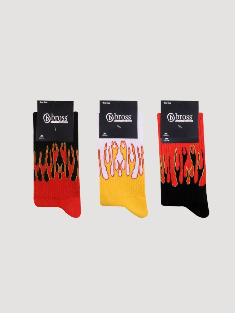 BROSS FLAME PATTERNED MEN S SOCKS ASORTY