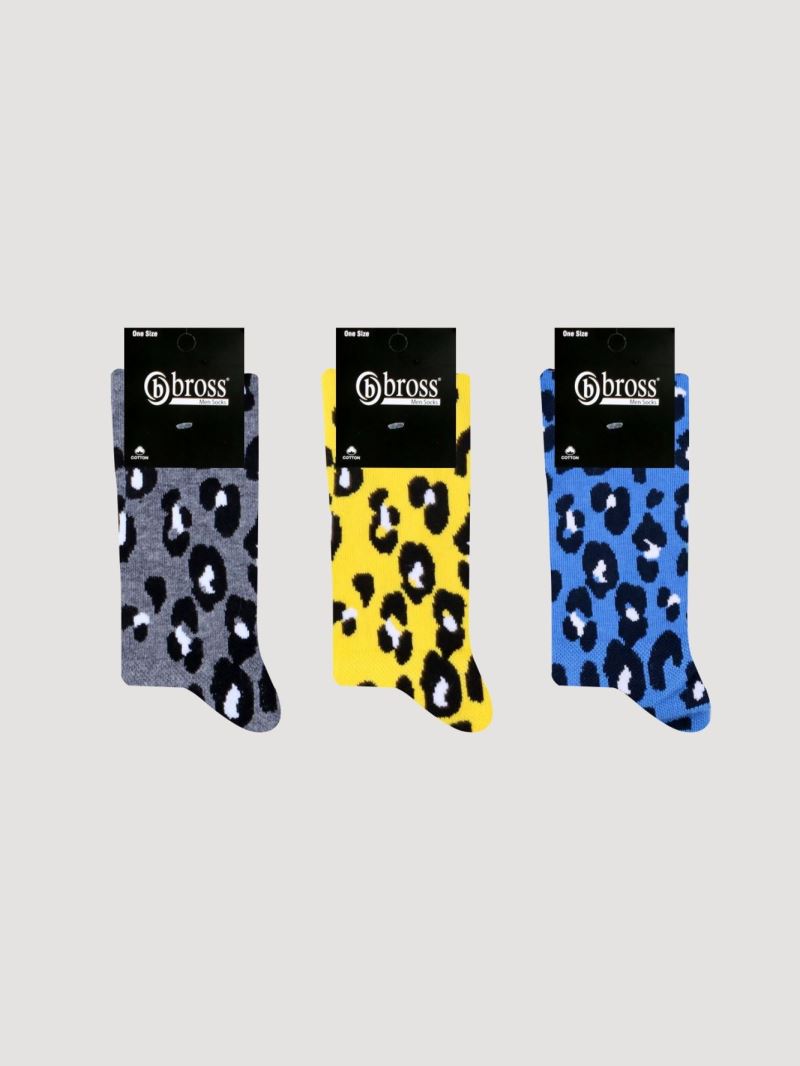 BROSS LEOPARD PATTERNED MEN S SOCKS ASORTY