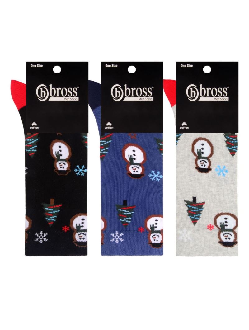 BROSS SANTA CLAUS PATTERNED MEN S SOCKS ASORTY