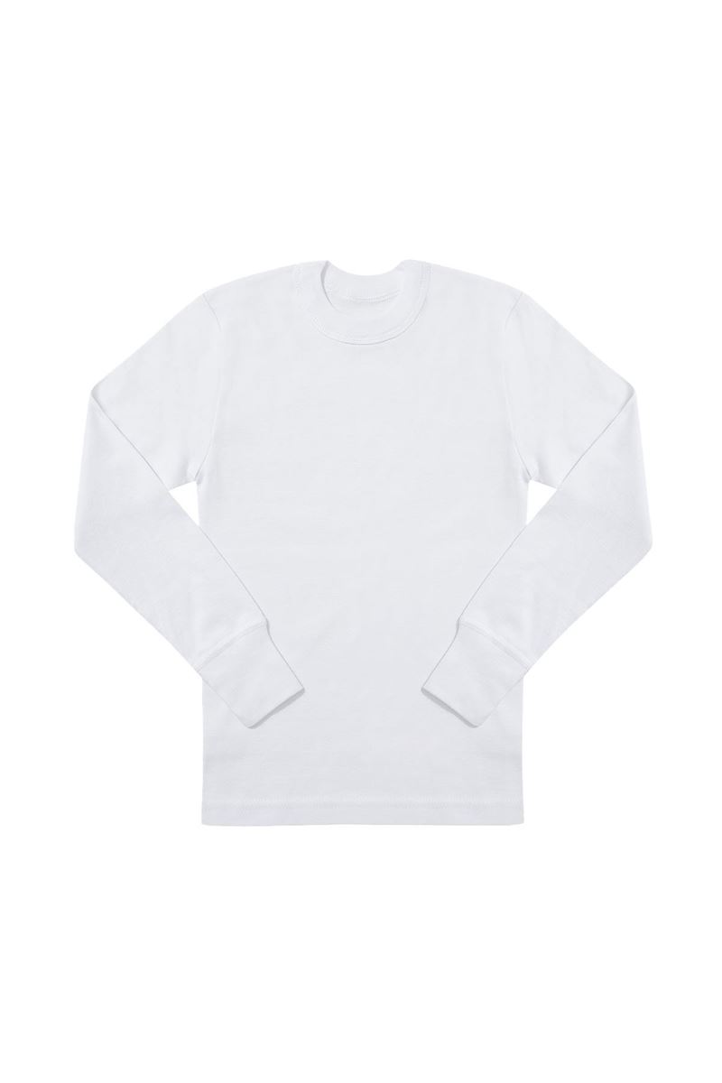 BROSS BOYS %100 COTTON LONG-SLEEVE T-SHIRT WHITE