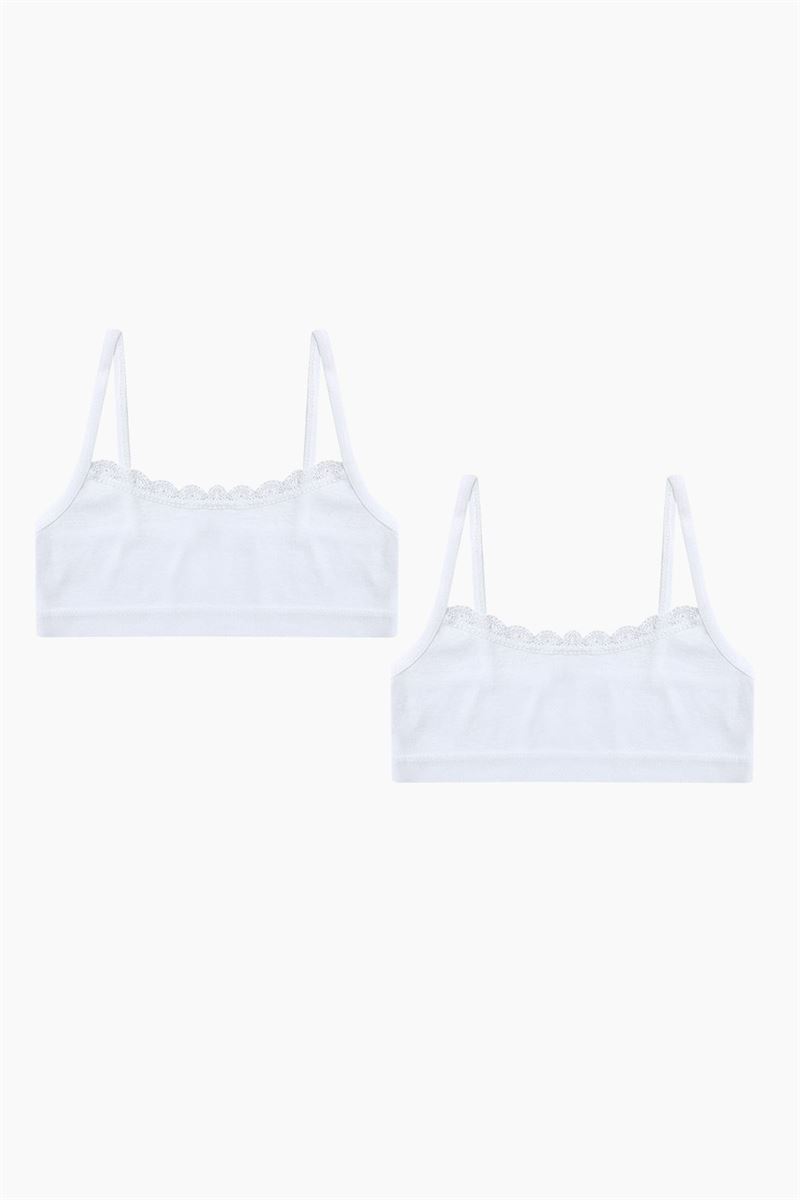 BROSS GIRLS %100 COTTON BUSTIER WHITE