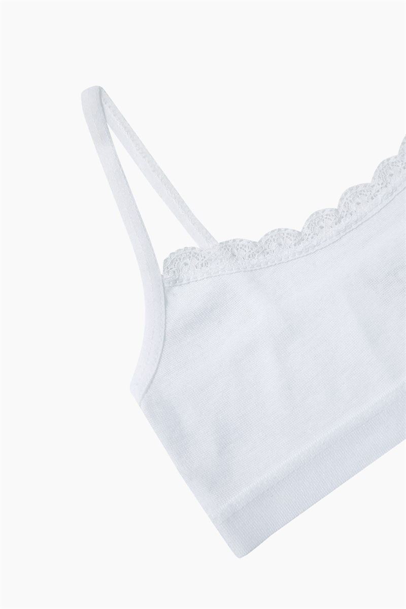 BROSS GIRLS %100 COTTON BUSTIER WHITE