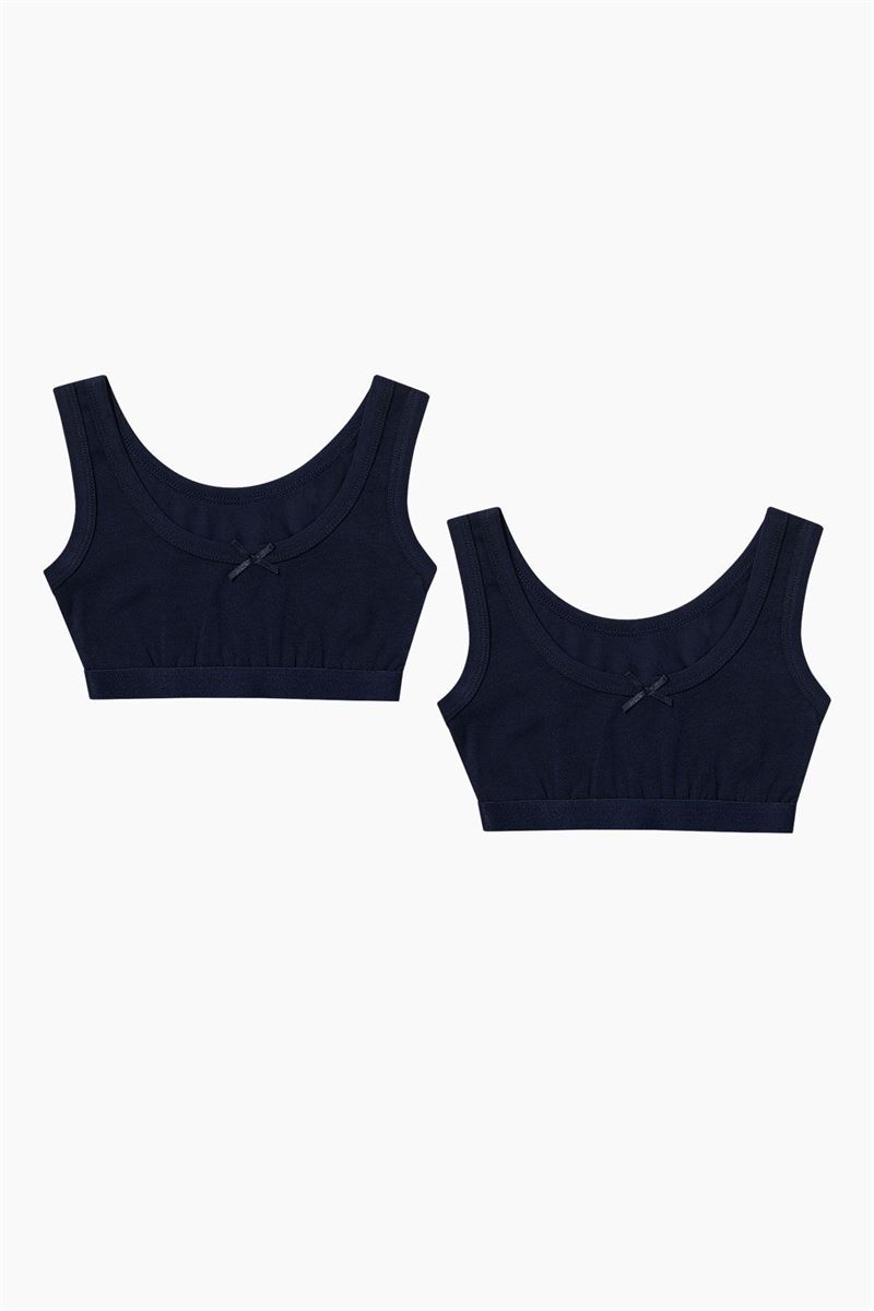 BROSS GIRLS LYCRA BOWTIE BUSTIER NAVY BLUE