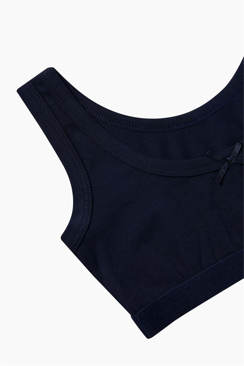 BROSS GIRLS LYCRA BOWTIE BUSTIER NAVY BLUE