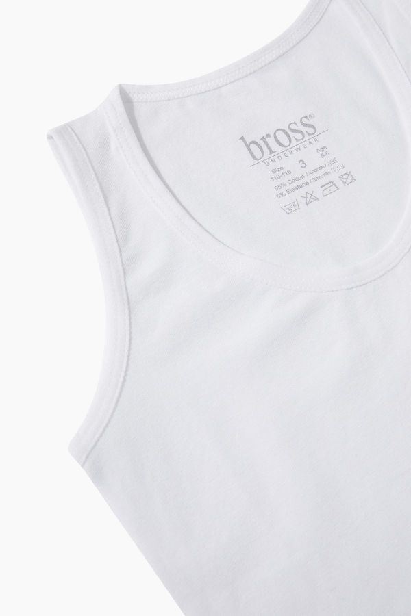 BROSS GIRLS LYCRA WIDE-STRAP UNDERBODY WHITE