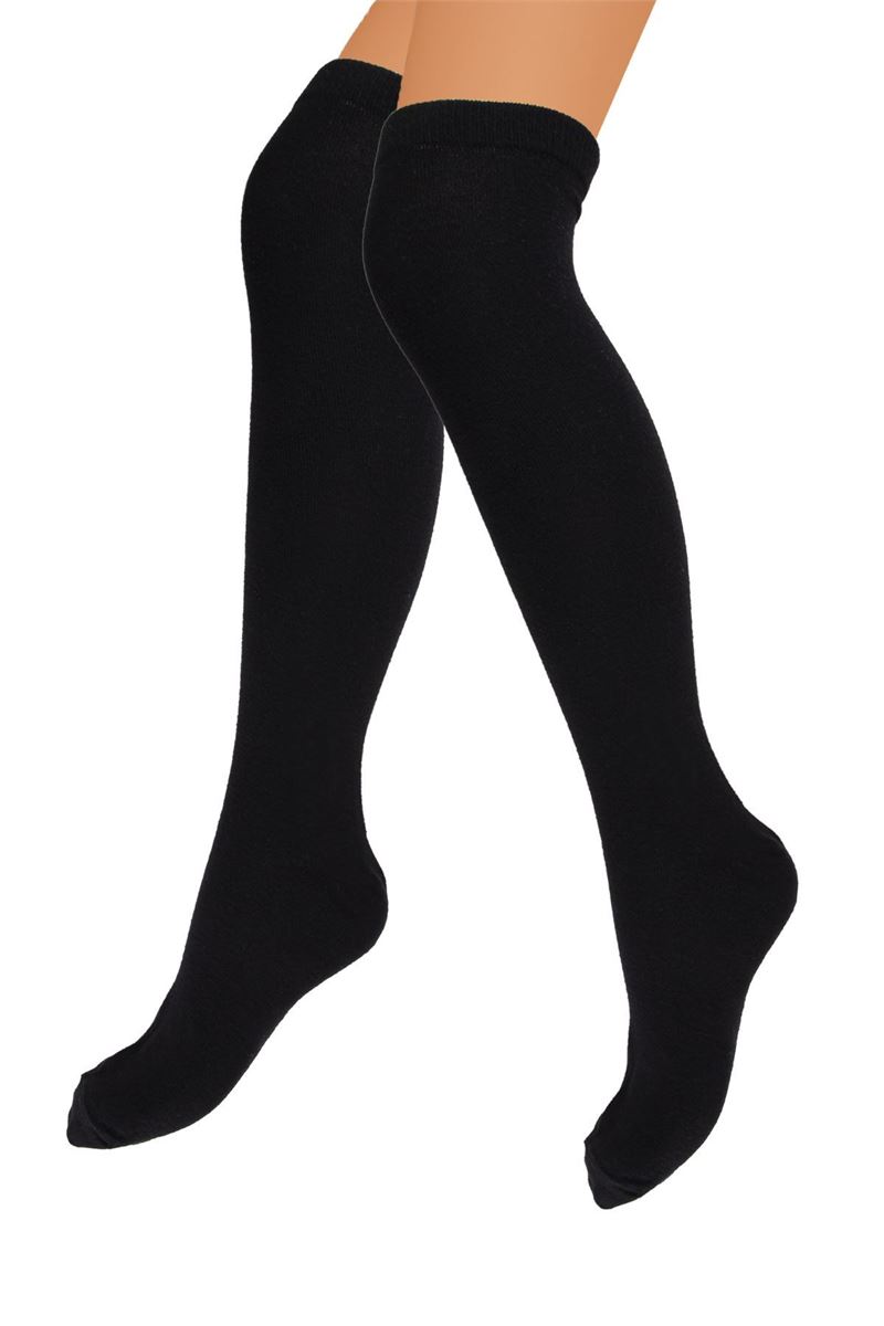 BROSS WOMEN BAMBOO KNEE-HIGH SOCKS BLACK