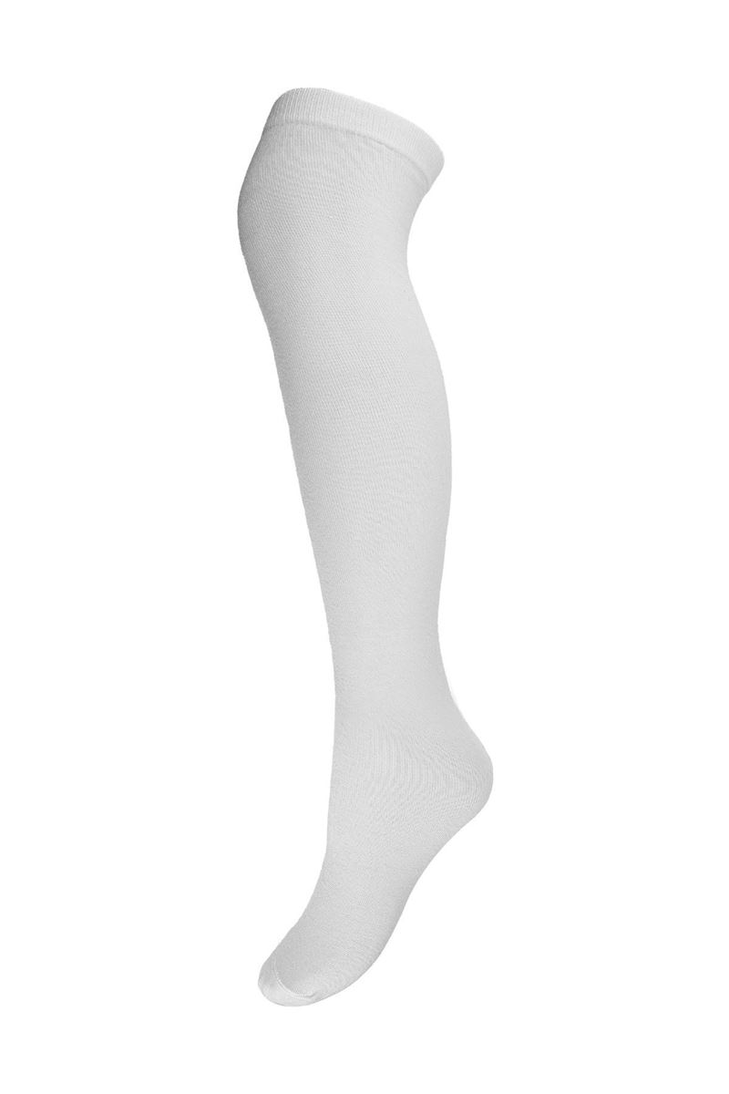 BROSS WOMEN BAMBOO KNEE-HIGH SOCKS WHITE