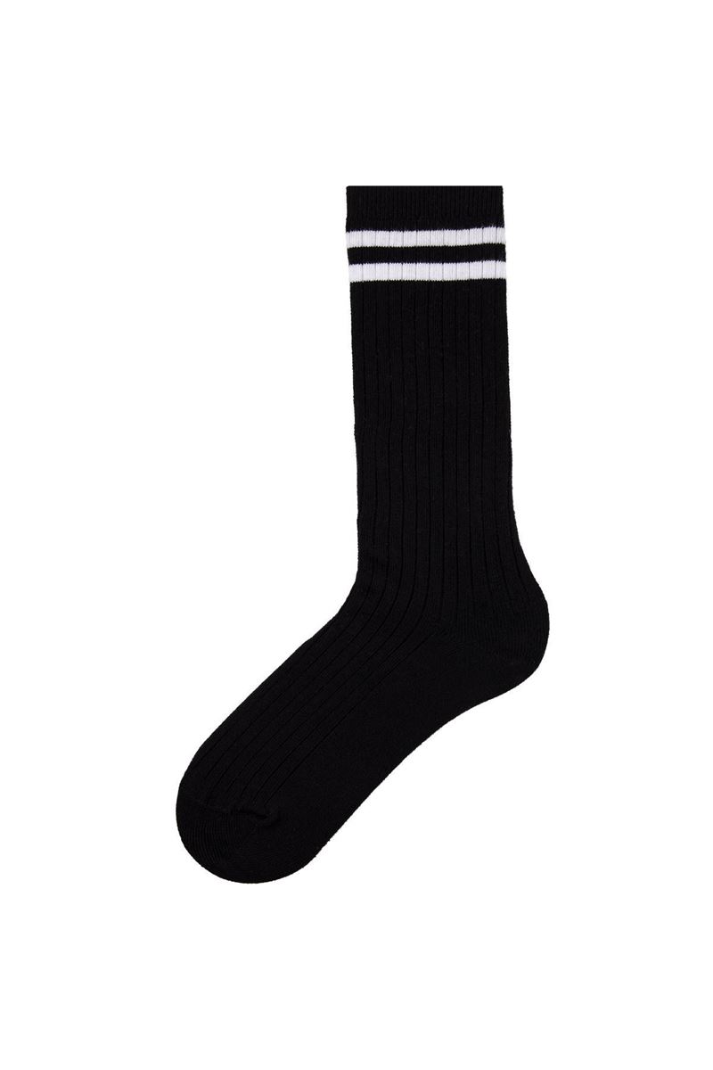 BROSS RINGED DERBY GIRLS  KNEE HIGH SOCKS BLACK