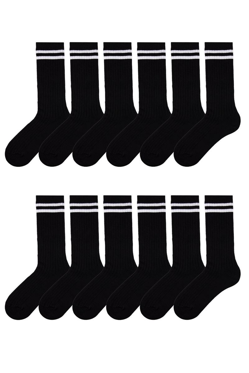 BROSS RINGED DERBY GIRLS  KNEE HIGH SOCKS BLACK