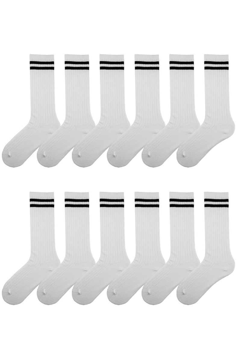 BROSS RINGED DERBY GIRLS  KNEE HIGH SOCKS WHITE