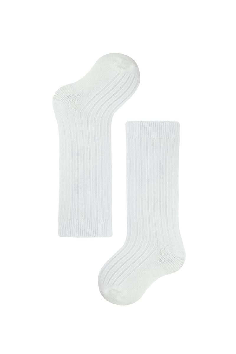 BROSS BABY GIRLS' DERBY KNEE HIGH SOCKS WHITE