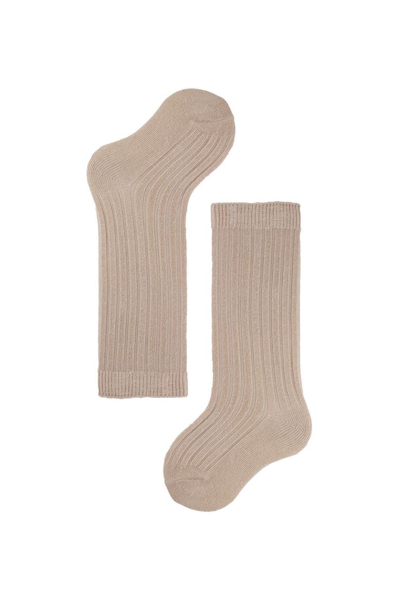 BROSS BABY GIRLS' DERBY KNEE HIGH SOCKS BEIGE