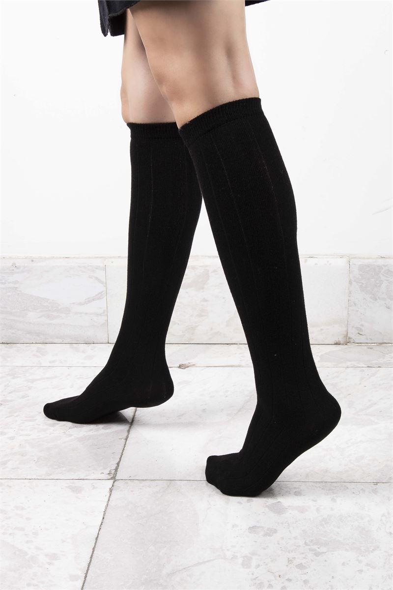 BROSS WOMEN KNEE-HIGH SOCKS BLACK