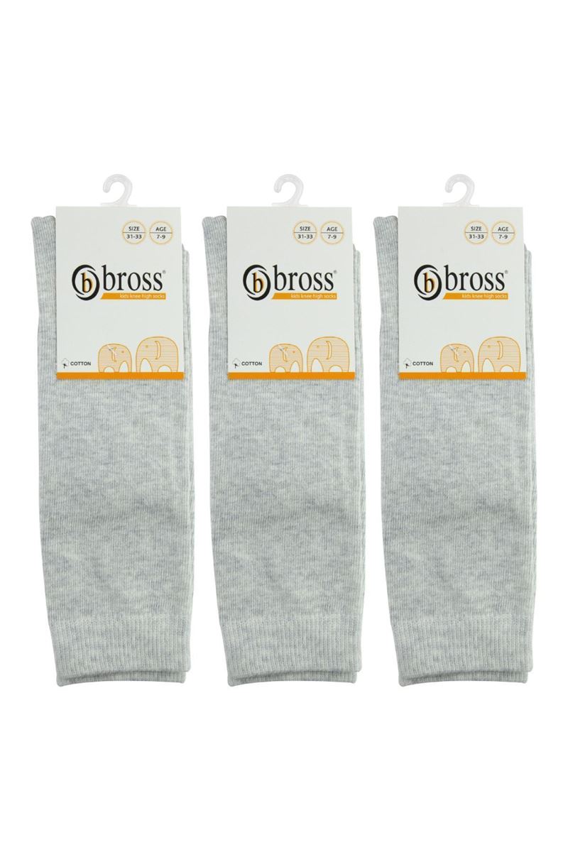 BROSS SIMPLE GIRLS  KNEE-HIGH SOCKS GREY